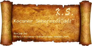 Kocsner Seherezádé névjegykártya